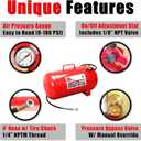 Big RED T88007-1 Torin Horizontal Portable Air Storage Tank with 36 "Hose and Pressure Gauge, Capacity 7 Gallons, Red