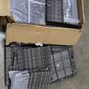 KEIKI 6-Piece Outdoor Patio Furniture Set, Rattan Patio Conversation Set with 2-Seater Sofa, 2 Single Sofa, 2 Ottomans, Coffee Table, PE Wicker Sofa Set, for Garden, Backyard, Lawn, Deck, Dark Gray