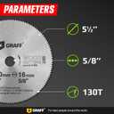 5 1/2 Inch with 5/8 Inch (16 mm) Arbor Circular Saw Blade for Wood, Plywood, Laminate, Drywall, Plastic 130T Wood Cutting Disc from GRAFF