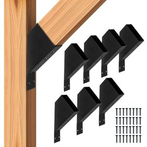 Iron Forge Tools 2x4 Pergola Brackets - 8 Pack Powdercoated Steel Corner Pergola Kit - 45 Degree Angle Bracket Angle Brace for DIY Installation - Hardware Kit and Accessories, Roof Gazebo Kits