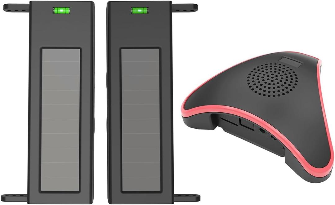 HTZSAFE Solar Wireless Driveway Alarm System- 1/4 Mile Long Transmission Range- 190 Feet Wide Sensor Range- No Wiring No Need Replace Battery- Outdoor Weatherproof DIY Security Perimeter Alert System