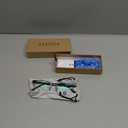 Blue Light Blocking Glasses Men Computer Gaming Glasses Rectangle Metal Semi-rimless Black Frame Anti Glare/UV400 Clear Lens (10-9529-black)