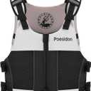 Poseidon Adjustable Water Safety Life Jacket - Classic Unisex Design with Front/Rear Storage Compartments for Multiple Water Activities, Medium-Large, WHITE