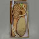 Baby Hair Brush Set for Newborns - Soft Goat Bristle Wooden Baby Brush and Comb Set Newborn Grooming Kit for Cradle Cap, Durable & Gentle, Boy, Girl Infant Essentials Care Kit Brush (Regular, Walnut)
