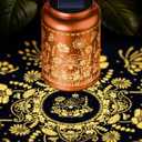 Gnome Solar Lantern Outdoor Waterproof Hanging Solar Lights for Outside,Hollow Out Metal Garden Decor for Outside Gnomes Decorations for Yard Housewarming Gifts for Women