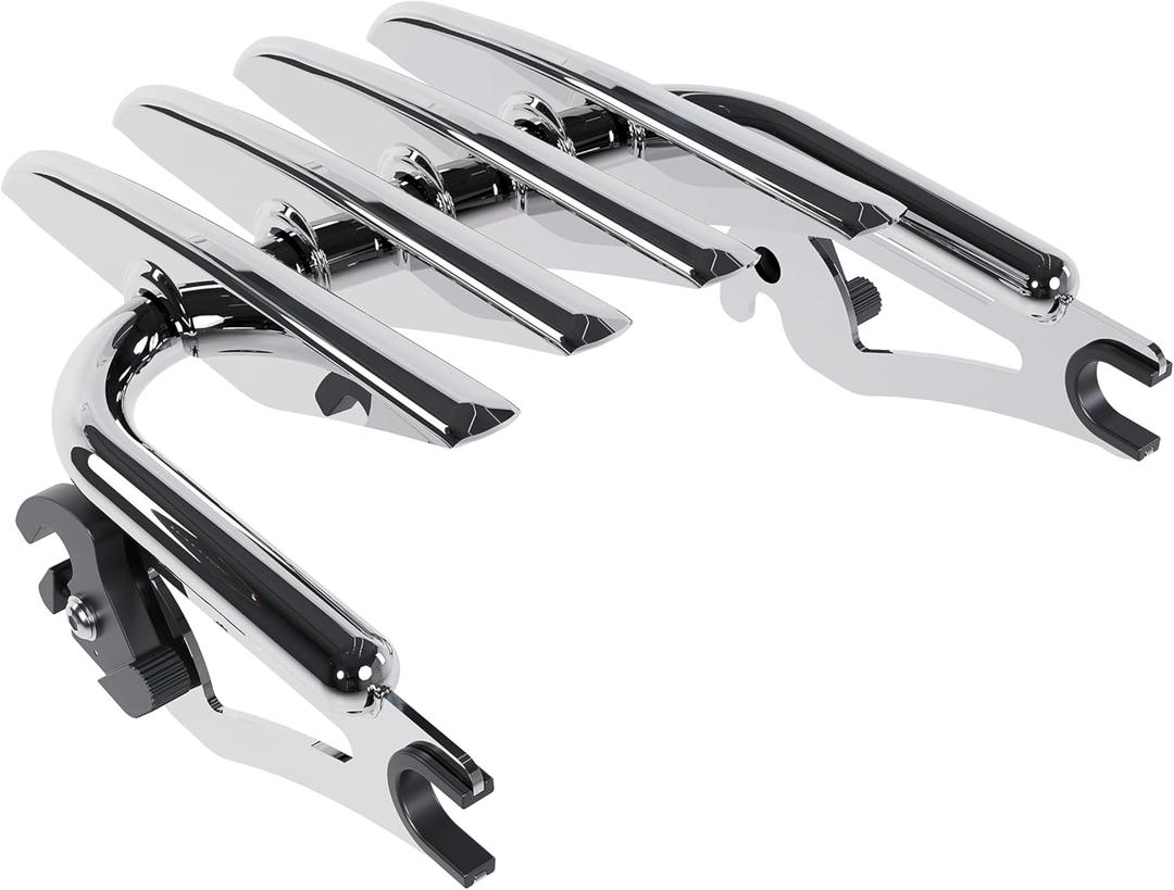 ECOTRIC Stealth Detachable Luggage Rack Compatible with 2009-2024 Harley Davidson Touring Models Street Glide Road Glide Road King Electra Glide FLHR FLTR Chrome