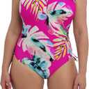 Womens Carabelita Underwire V-Neck Swimsuit with Adjustable Leg (36HH, Peony)