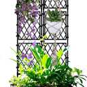 Planter with Trellis - Raised Garden Bed with Trellis 75.5"x31.5"x16", Privacy Screen Planter Box with Drainage Hole, Outdoor Raised Garden Bed for Climbing Plants