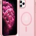 FNTCASE for iPhone 11 Pro Case: Matte Magnetic Phone Cases Compatible with Magsafe Slim Anti Yellowing Military Grade Drop Protection Rugged Shockproof Protective Translucent Cell Cover (C-Pink)