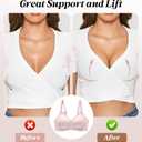 Womens Seamless Bras No Underwire Supportive Wireless Push Up Full Coverage Bralette Comfort Scalloped T-Shirt Bra (X-Large)