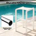 24 Inch Swim Up Pool Stools for Underwater Use Heavy Duty Stainless Steel Submerged Pool Chair for in Pool Pre-Weighted Pool Stools Waterproof Poolside Chair for Pool Lounging Pool Bar Patio Deck