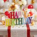 Novabright Happy Birthday Sign Centerpieces for Table Birthday Party Decorations for Women Bday Birthdays Themed Celebration Party Supplies(Rainbow,Glitter)