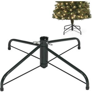 Replacement Christmas Tree Stand for Artificial Trees, Folding Christmas Tree Base for 4 Ft to 6 Ft Artificial Trees, Fits 0.5-1.25 Inch Tree Pole, Green