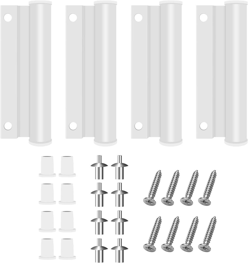 4 Pcs 2579476 L 3" x W 1-3/16" Upper/Top Screen Door Leaf Hinge W/Screws, Door Butt Hinge, for use with 2579475 Bottom/Lower Leaf Hinge & 2579477 Connecting Pin, Fit for Andersen Insect Screen Doors
