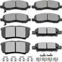 SCITOO Ceramic Front Rear Disc Brake Pad Set fit for Dodge Avenger Caliber, for Jeep Compass Patriot, for Mitsubishi Lancer Outlander Sport