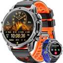 Smart Watch (Call/Notification),1.52'' Military Smart Watches for Men, Two Style Kits,Flashlight,100+Sport Modes/Heart Rate/Sleep Monitor/Pedometer, Fitness Tracker Android Phones iPhone Compatible