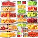 54 PCS Food Storage Containers with Lids Airtight (27 Lids &27 Containers) Leakproof Meal-Prep Kitchen Organization,Reusable Containers for Food Plastic Microwave/Dishwasher Safe with Labels & Pen