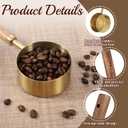 125 ML Tablespoon Coffee Scoop, Stainless Steel Wood Teaspoon Scoop, Wood Long Handle Coffee-Bean Scoops, Measuring Scoops for Coffee, Tea, Spices (1/2cup, 7 Inch)