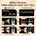 UNA GELLA Square Fake Nails, 504pcs Gel Nail Tips Clear Press on Nails Pre-shape for Full Cover Square Nails French False Nails For Nail Extension Nail Art Home DIY 12 Sizes False Gelly Tips
