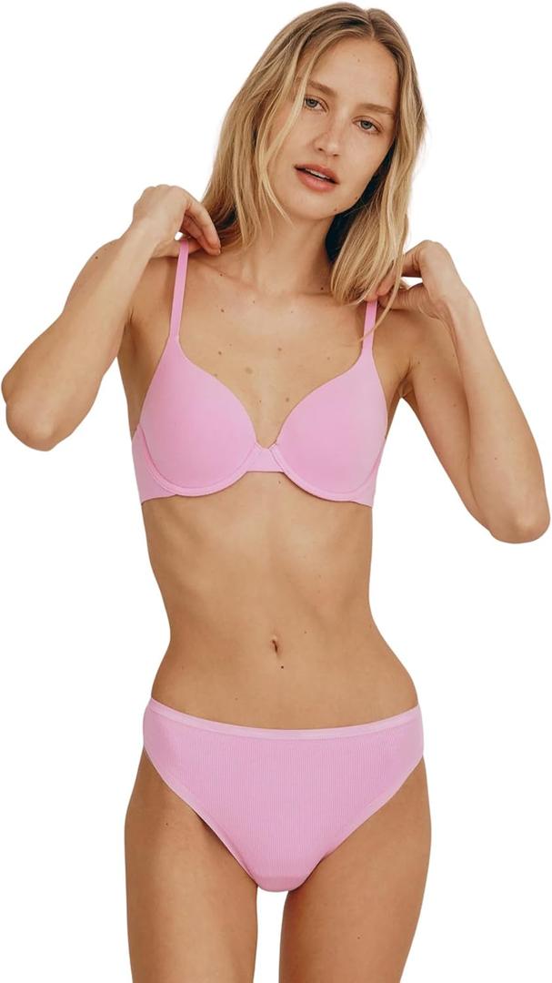 Organic Basics Women's Core Full Coverage Underwire Bra (38DD, Petal Pink)
