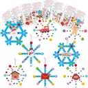16Set Christmas Craft Kits Winter Popsicle Stick Snowflake DIY Sets Ornaments with Foam Stickers for Christmas Party Supplies Winter Holiday Activities Party Favors