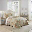 Waverly Spring Bling Modern Farmhouse Floral 3-Piece Reversible Quilt Bedpread Set, King, Vapor