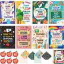 Decorably 24 Pack 4x6in Teacher Appreciation Cards with Envelopes and Stickers, 8 Colorful Designs Teacher Thank You Cards with Envelopes with Printed Message Inside