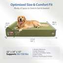 Sytopia 7" Thick Orthopedic Dog Beds for Extra Large Dogs, Canvas Dog Bed with Chew Proof Fabric Cover, Ups to 150 Pounds, 35D Memory Foam Dog Beds with Waterproof Liner & Washable Cover, Green