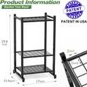 Garden Tool Organizer, Yard Tool Tower Rack for Garage Organization and Storage, Up to 35 Long-Handled Tools/Rakes/Brooms, Heavy Duty Steel Garden Tool Stand for Shed, Outdoor, Black