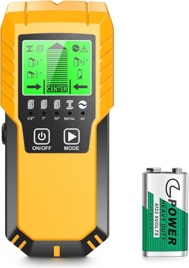 Stud Finder Wall Scanner Detector - 5 in 1 Electronic Wall Wood Metal Stud Locator Edge Center Sensor Beam for Live AC Wire Pipe Metal Lumber Joist Drywall Framing Detection