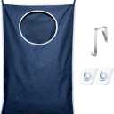 KEEPJOY XL Hanging Laundry Hamper Bag, Large 36"x22" Clothes Hanging Hamper with Strong Hooks for Dirty Clothes Laundry Storage Bag (Blue,1-Pack)