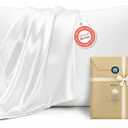 Bedsure Satin Pillowcases, Similar to Silk Pillow Cases Queen Size Set of 2, Pure White Cooling Pillow Case for Sleeping Women with Envelope Closure, Gifts for Women Men, 20x30 Inches, 2pcs