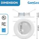 6 Pack LED Recessed Light 6inch, 5CCT Flat LED Can Lights, Downlight Can Lights for Ceiling, Selectable 2700K/3000K/3500K/4000K/5000K, 12W, 1000LM Brightness, Retrofit Installation - ETL & FCC