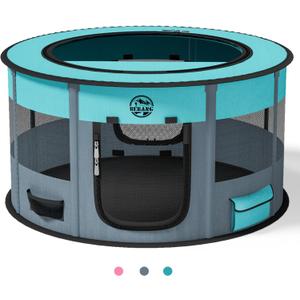 Playpen for Dogs, 44"*44"*24" Large Foldable Pet Play Pens Indoor Outdoor Exercise Pen with Carrying Case Food Bowl for Cat Puppy Rabbit Grey