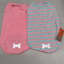 KYEESE 2Pack Dog Shirt, Soft Striped Dogs T Shirts, Lightweight Doggie Tank Top Cat Clothes, Sleeveless Dog Shirt for Small Dogs, Stretchy Pet Vest, Pink, Medium