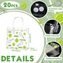 Aliceset 20 Pcs Tennis Party Favor Bags with Handles Tennis Themed Candy Treat Bags Sport Party Goodies for Team Snack Wrapping Birthday Decoration, 8 x 8 x 3.15 Inch