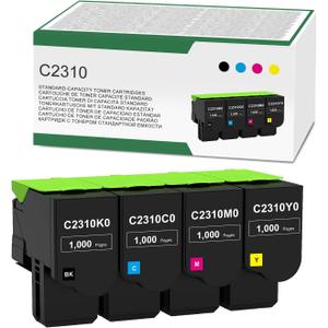 C2310 High Yield Black Cyan Magenta Yellow Toner Cartridge Replacement for Lexmark C2310K0 C2310C0 C2310M0 C2310Y0 for C2325 C2425 C2535 MC2325 MC2425 MC2535 MC2640 Printer C2310 High Yield Black Cyan Magenta Yellow Toner Cartridge Replacement for Lexmark C2310K0 C2310C0 C2310M0 C2310Y0 for C2325 C2425 C2535 MC2325 MC2425 MC2535 MC2640 Printer