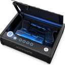 awesafe Biometric Gun Safe for Pistol, 3 Ways Quick Access Handgun Safe with Fingerprint Digital PIN Key, Portable Car Gun Safe, Gun Lock Box with Gas Strut for Nightstand Bedside Cloakroom LivingRoom