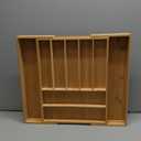 Purawood Bamboo Drawer Organizer - Expandable Silverware Organizer & Utensil Drawer Organizer, Cutlery Tray with Dividers, 7-9 Slots- Kitchen Organizer for Utensils & Flatware (Natural)