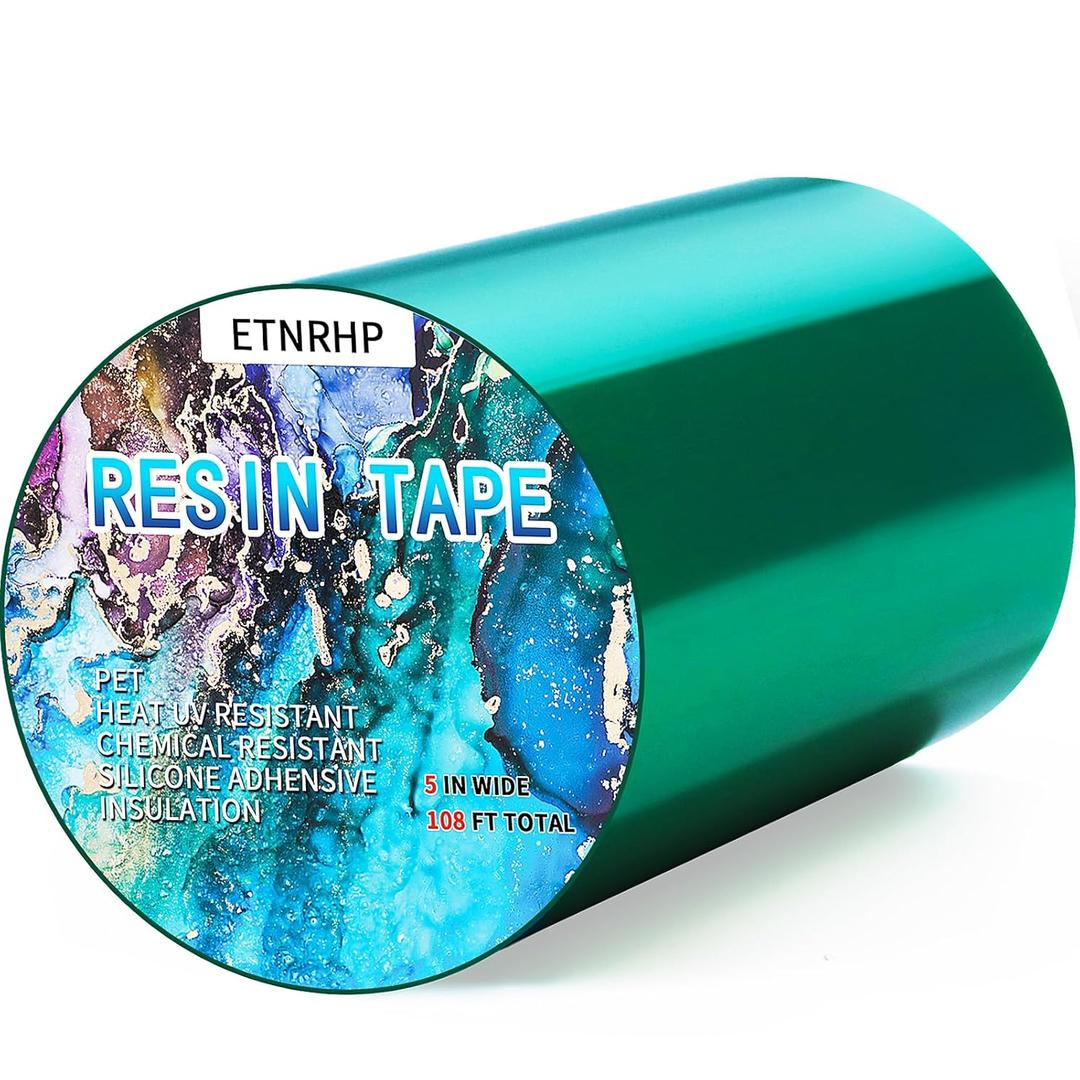 850g Glue Resin Tape for Epoxy Resin Molding Silicone High Temperature Resistance Thermal Adhesive Release Epoxy Tape Easy Peeling for River Tables Bezels Jewelry Making-5INx108FT
