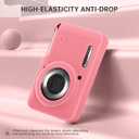 Soft Silicone Camera Case Compatible with Kodak PIXPRO FZ55 Digital Camera, Top Grain Leathr Silicone Cover (Chalk Pink)