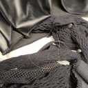 WDIRARA Women's PU Leather Buckled Halter Backless Bralette and Skirt Lingerie Set Size M