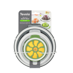 Tovolo Seal N Store Silicone Produce Saver for Fruits Vegetables Avocados Onions Air Tight Stretch Seal Reuseable Food Storage Pod Containers Hugs Cut Food Preventing Oxidation, Set of 3 Food Savers