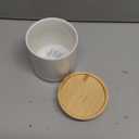 Sweejar Kitchen Canisters Ceramic Food Storage Jar, Stackable Containers with Airtight Seal Wooden Lid for Serving Ground Coffee, Tea, Sugar, Salt and More - 16 Fl Oz (White)