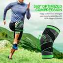 Adjustable Knee Sleeve with side stabilizers - Knee Compression Sleeve for Men & Women, Knee Brace for Meniscus Tear, Arthritis Pain, Running, Sports & Injury Recovery Knee Support (Black)