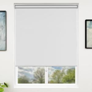 Sunfree Blackout Roller Shades Window Shades Cordless Blackout Window Blinds with Thermal Insulated for Bedroom,Office,30" W x 72" H,White (Basic White)
