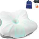 SAHEYER Memory Foam Travel Pillow, Small Camping Pillows for Sleeping, Neck Support Camping Gear Accessories - Travel Essentials for Sleeping, Backpacking Pillow, Hammock Pillow, Gray (Grey)