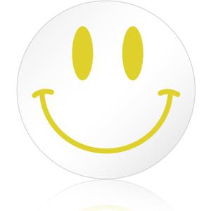 DARENYI Yellow Preppy Mirror Circle, 12 inch Smiling Face Aesthetic Mirror for Teen Girls Preppy Room Wall Decor (11.8"L x 11.8"W)