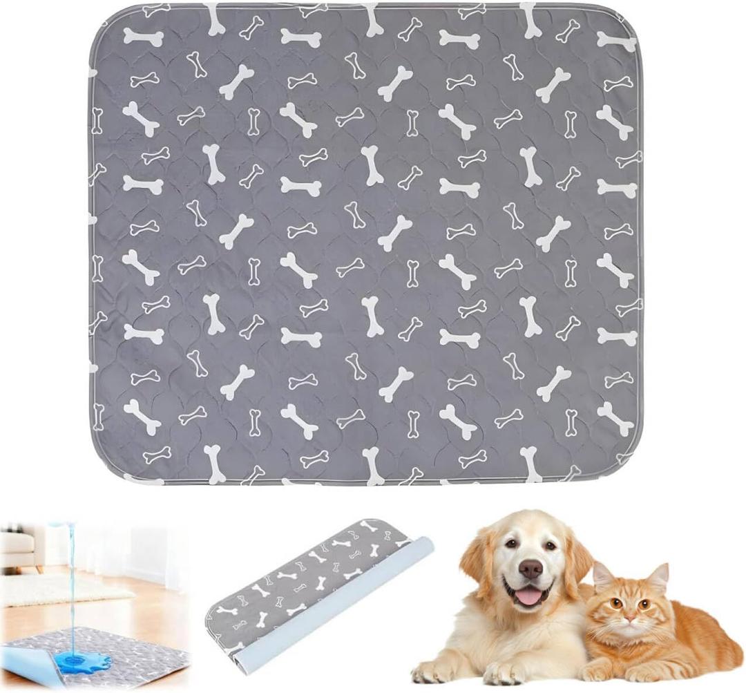 Puppy Pee Pads for Dogs,Washable Pee Pads for Dogs with Pheromones,Reusable Puppy Pads Washable for Dogs & Cats, Washable,Durable Leak-Proof & Anti-Slip Pet Training Pads for Home & Trave(Gray,M)
