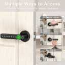 IRONZON Fingerprint Door Lock Door Knob with Keypad Keyless Entry Door Lock with Handle for Home Hotel Office Apartment Bedroom, Black
